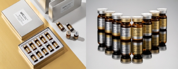 지에프씨생명과학의 엑소좀 기반 스킨부스터 제품 '엑소 바이탈', '엑소 스칼프' 이미지 (사진제공=지에프씨생명과학)