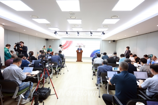 박정주 충남행정부지사, 청양·부여 지천댐 관련 기자회견