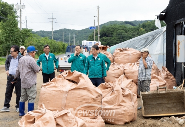 김돈곤 청양군수, 집중호우 피해지역 점검