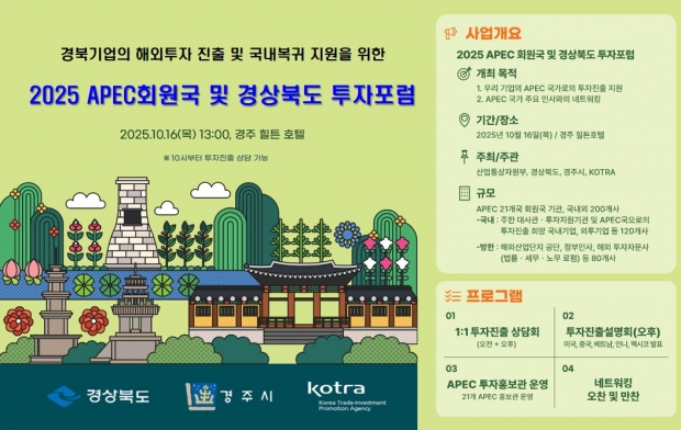 경주에서 2025 APEC 정상회의 연계 경북도 투자포럼 열려
