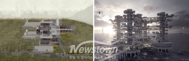 우수상 수상작 ‘꺼내진 시간’(좌), ‘메타볼릭 클라우드’(우)