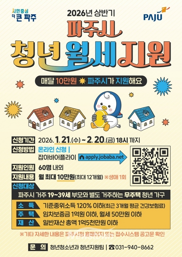청년 월세 지원 확대/파주시