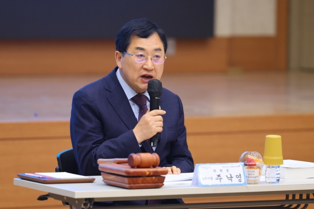 23일 경주시청 알천홀에서 열린 ‘2026년 상반기 안전관리위원회’에서 주낙영 경주시장이 발언하고 있다.