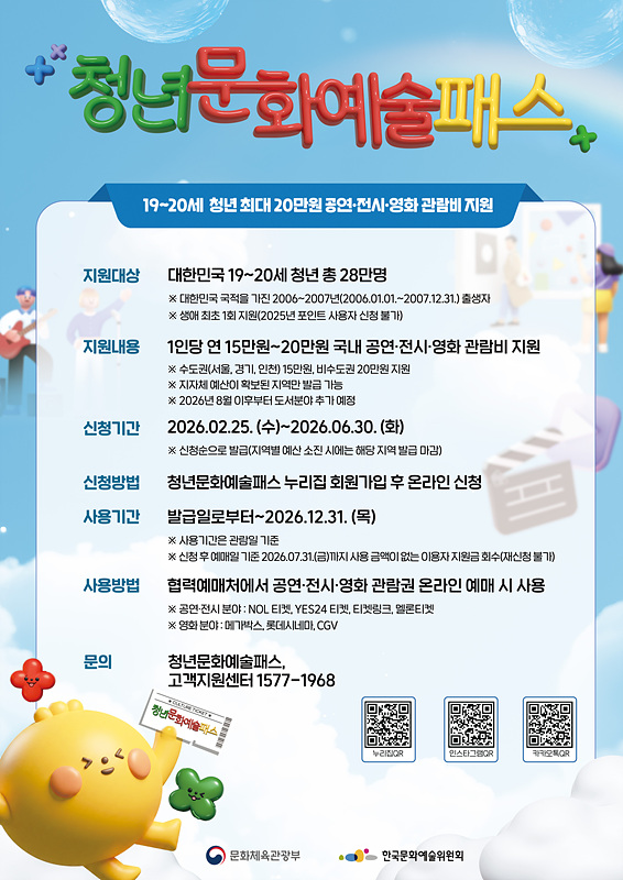 청년 문화예술패스 지원포스터/양산시제공