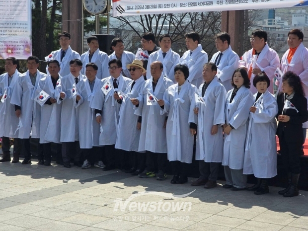 제107주년 진영읍 기미독립만세운동(홍태용 김해시장 축사)/사진 김국진기자