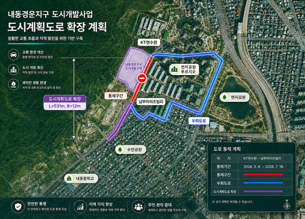 내동경운지구 도시개발사업 공사위치도/김해시제공