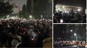 투표용지 부족 사태로 선거 공정성 논란…잠실 투표소 앞에 모여든 시민들